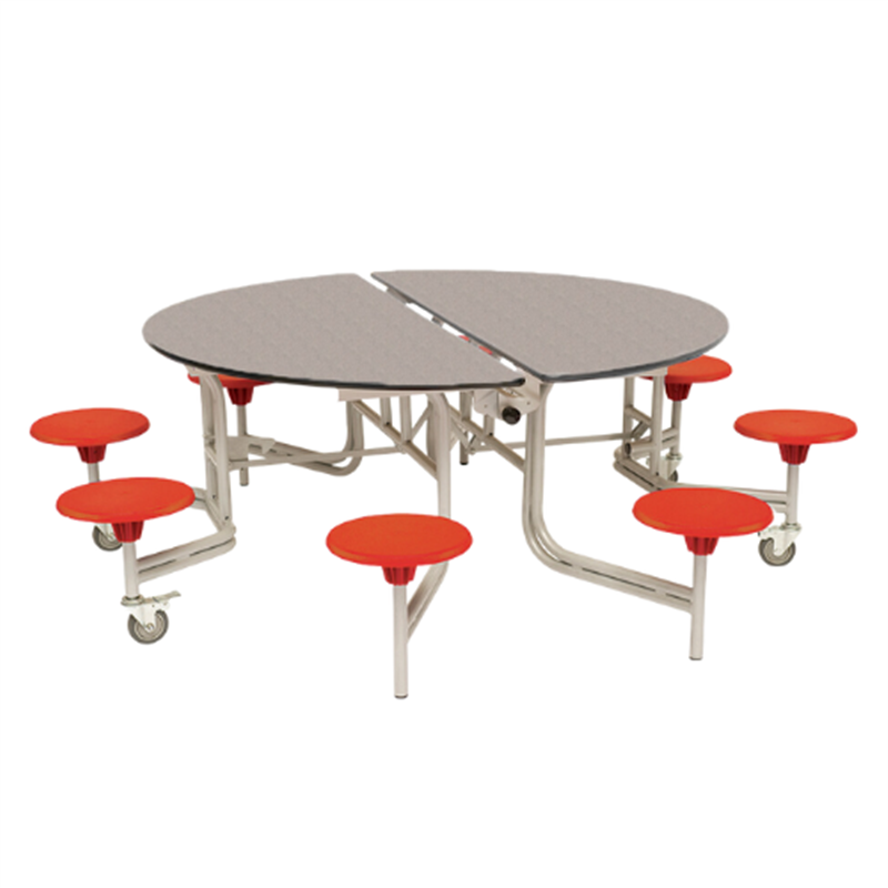 SpaceRight Eight Seat Round Mobile Folding Dining Table